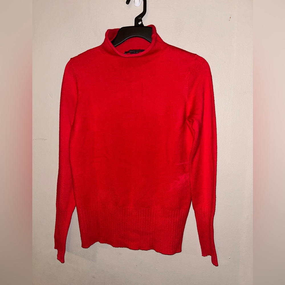 French Connection Sweater - red soft roll neck long sleeve - Picture 3 of 10